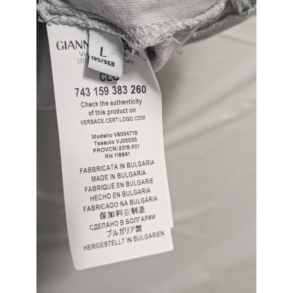 Versace Collection T-Shirt Men's L Gray Baroque Graphic Short Sleeve Tee - Picture 6 of 7